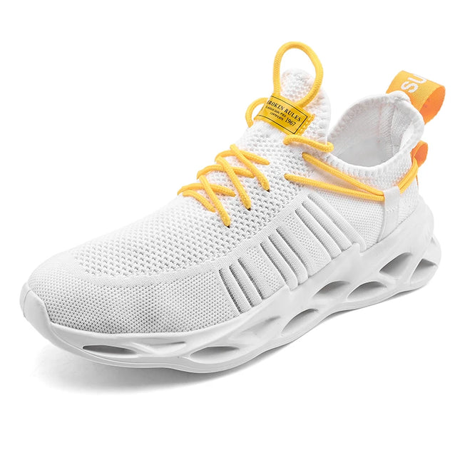 Men's Lightweight Fluorescent Running Sneakers - Breathable, Comfortable, Non-Slip