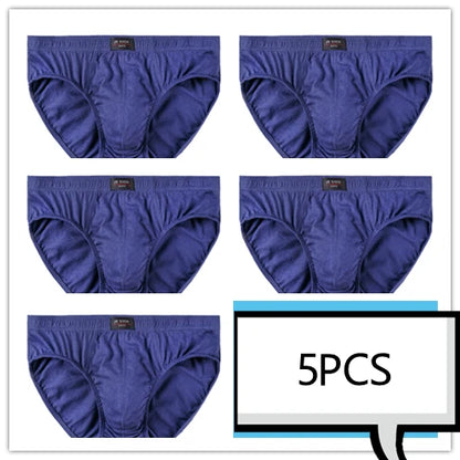 5-Pack 100% Cotton Men's Comfortable Briefs - Various Colors