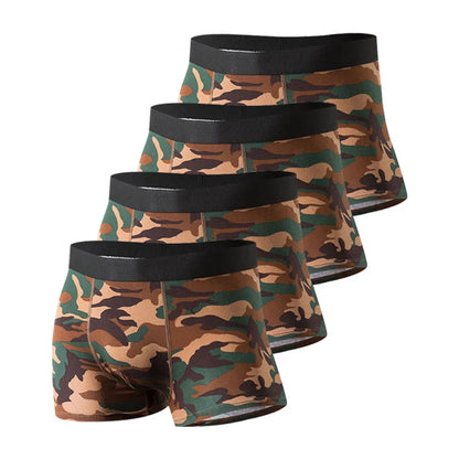 Men's Camo Cotton Boxer Briefs – 4 Pack Comfortable Mens Underwear