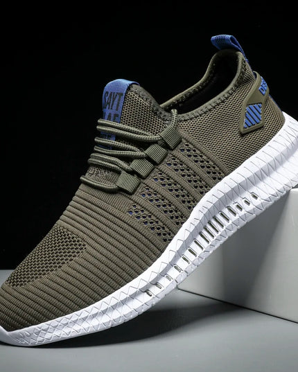 Men’s Breathable Mesh Casual Sneakers – Lightweight Lace-up Athletic Shoes
