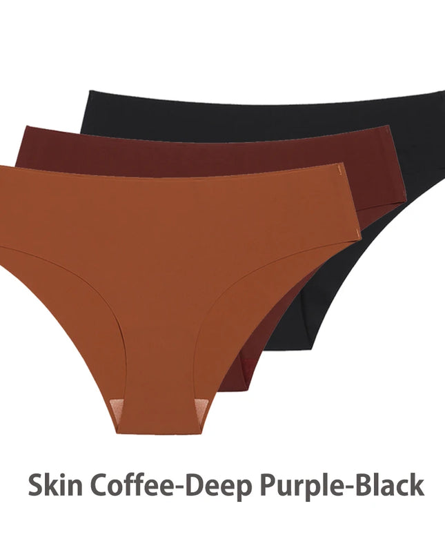 3-Pack Seamless Ice Silk T-Back Thongs for Women - Breathable Underwear