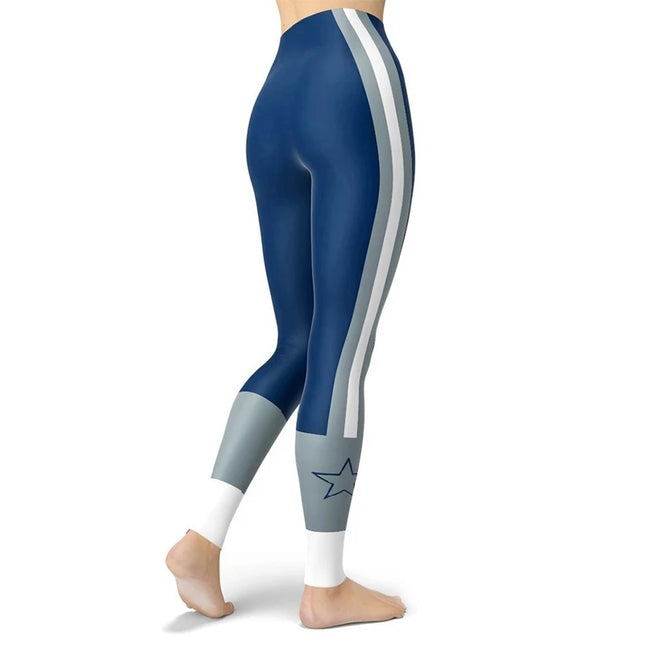 Women’s Striped High-Waist Skinny Leggings with Elastic Waist