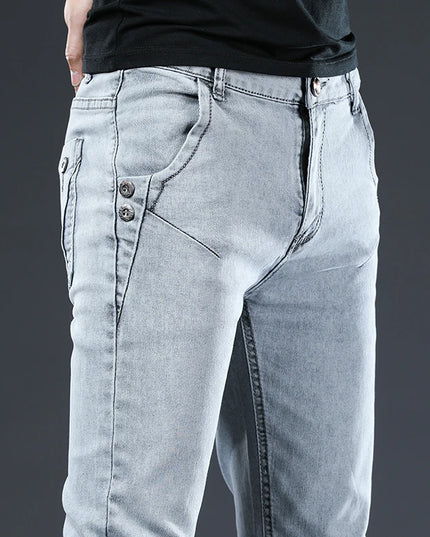 Men's Skinny Jeans Retro Washed Slim Fit - Classic Style