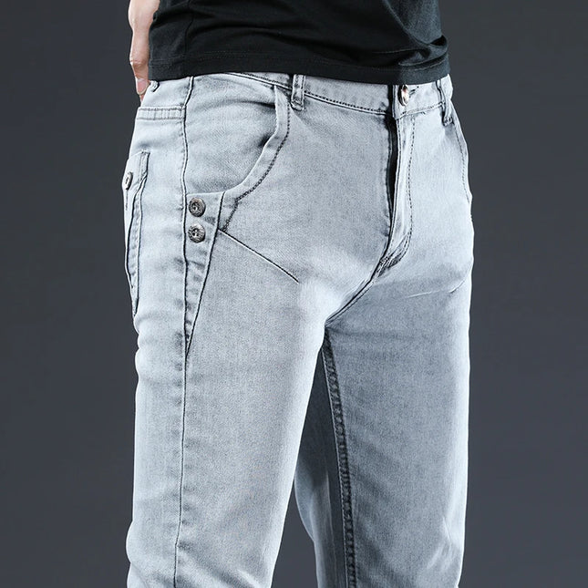 Men's Skinny Jeans Retro Washed Slim Fit - Classic Style