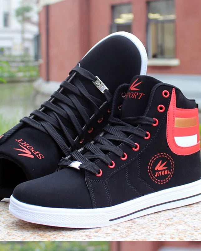 Men's High-Top Lace-Up Sneakers - Various Colors