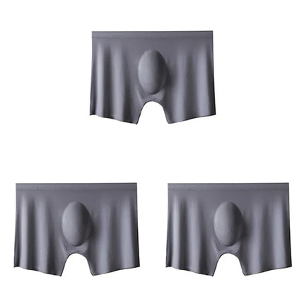 3-pack Men's Ultra-Thin Breathable Seamless Ice Silk Hipster Boxers