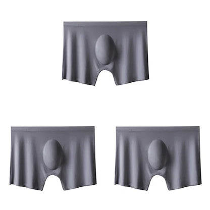 3-pack Men's Ultra-Thin Breathable Seamless Ice Silk Hipster Boxers