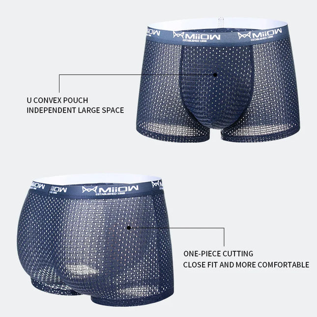 MiiOW Men's 3-Pack Mesh Boxer Briefs