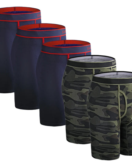 5 Pack Men's Cotton Boxer Shorts – Comfortable Breathable Men's Underwear Set