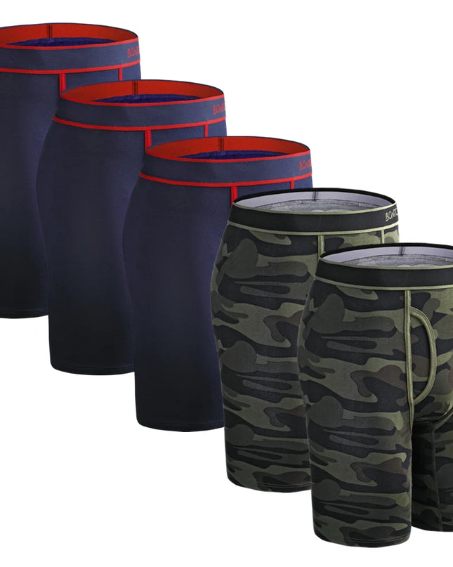 5 Pack Men's Cotton Boxer Shorts – Comfortable Breathable Men's Underwear Set