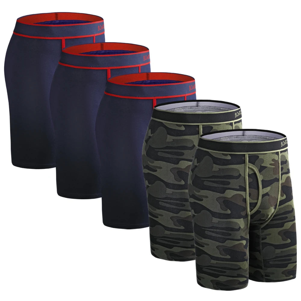 5 Pack Men's Cotton Boxer Shorts – Comfortable Breathable Men's Underwear Set