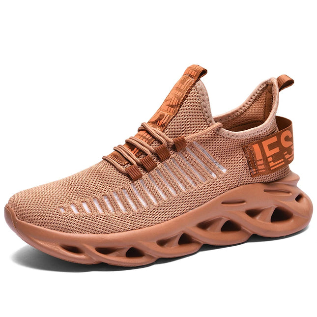 Men's Lightweight Fluorescent Running Sneakers - Breathable, Comfortable, Non-Slip