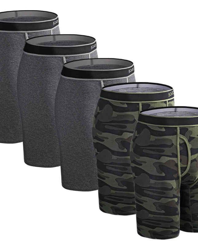 5 Pack Men's Cotton Boxer Shorts – Comfortable Breathable Men's Underwear Set