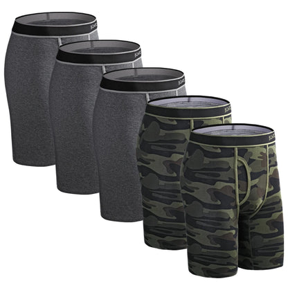 5 Pack Men's Cotton Boxer Shorts – Comfortable Breathable Men's Underwear Set