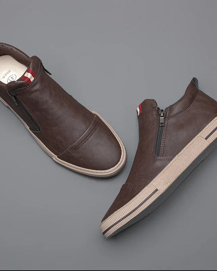 Men's High Top Sneakers with Zipper Closure - Stylish Men's Casual Athletic Shoes