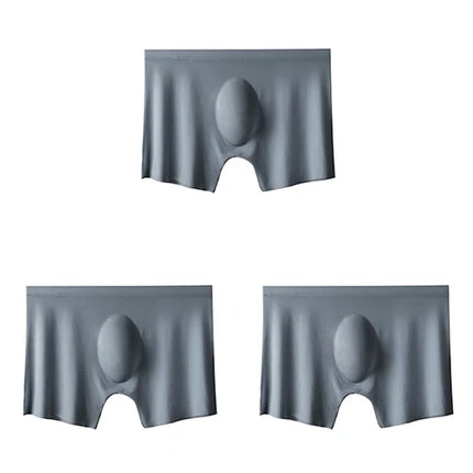 3-pack Men's Ultra-Thin Breathable Seamless Ice Silk Hipster Boxers