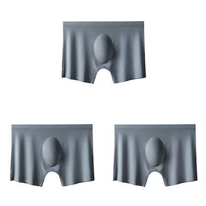 3-pack Men's Ultra-Thin Breathable Seamless Ice Silk Hipster Boxers