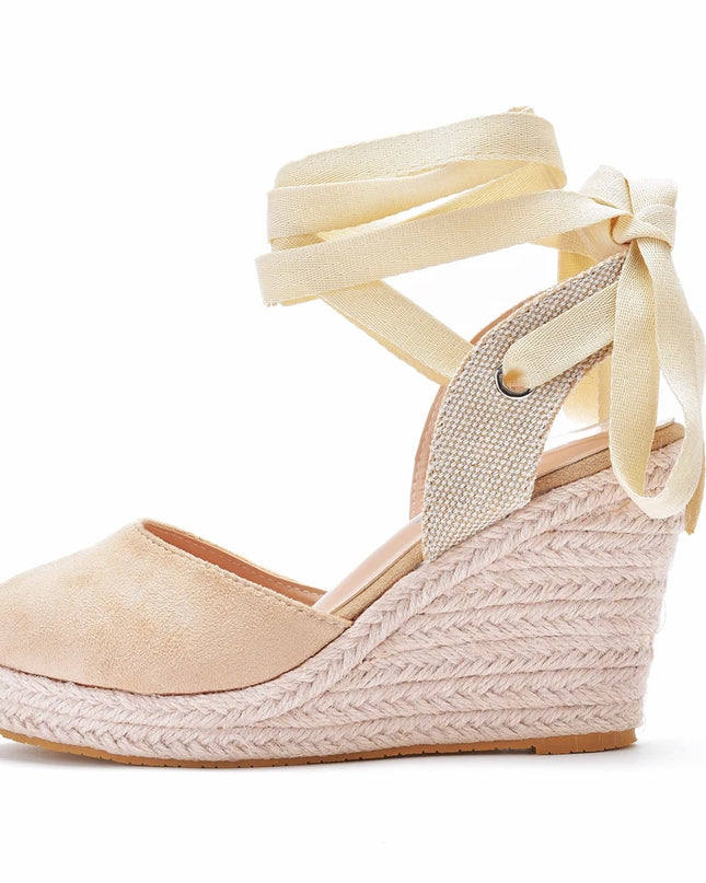 Stylish Closed-Toe Bandage  Wedge Sandals for Women