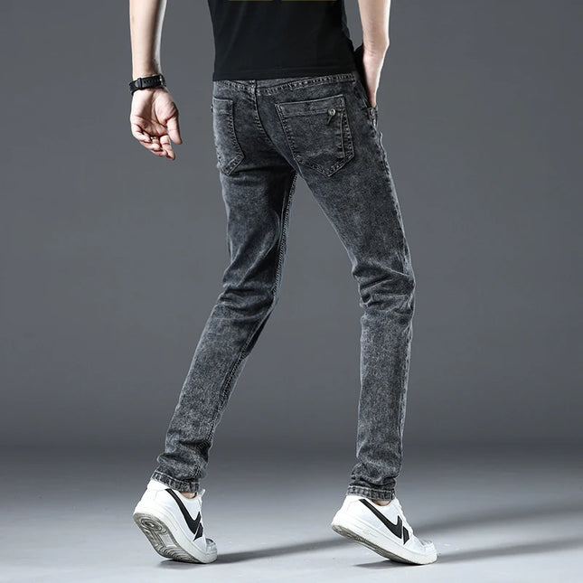 Men's Skinny Jeans Retro Washed Slim Fit - Classic Style