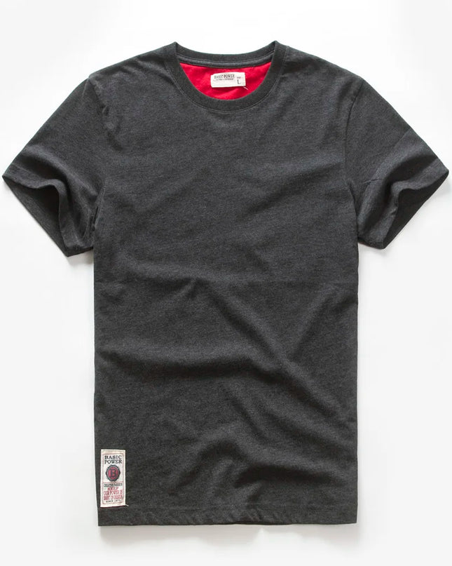 Men's Cotton Casual T-Shirt - Basic O-Neck Tee