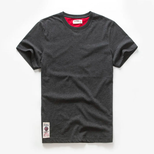 Men's Cotton Casual T-Shirt - Basic O-Neck Tee