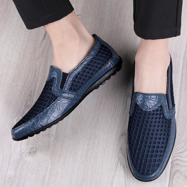 Men's Breathable Mesh Loafers – Lightweight, Non-Slip Outdoor Walking Shoes