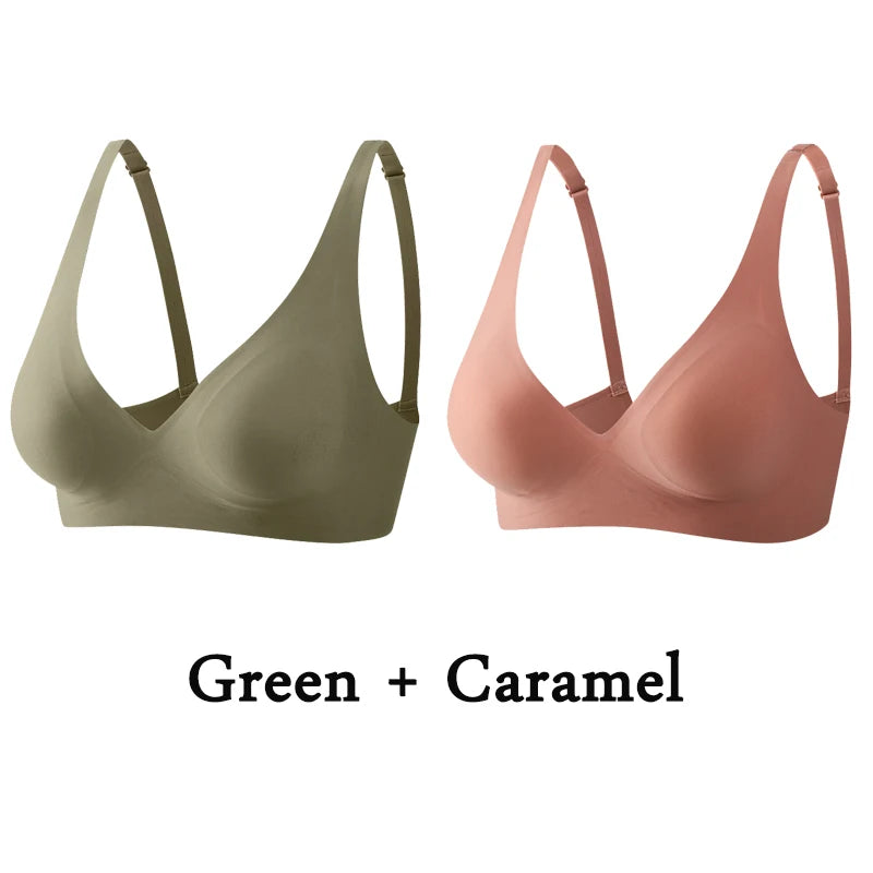 2-Pack Women’s Plus Size Seamless Wireless Bra