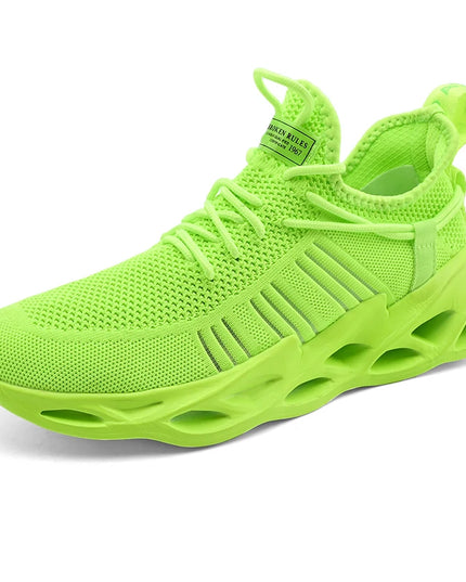 Men's Lightweight Fluorescent Running Sneakers - Breathable, Comfortable, Non-Slip