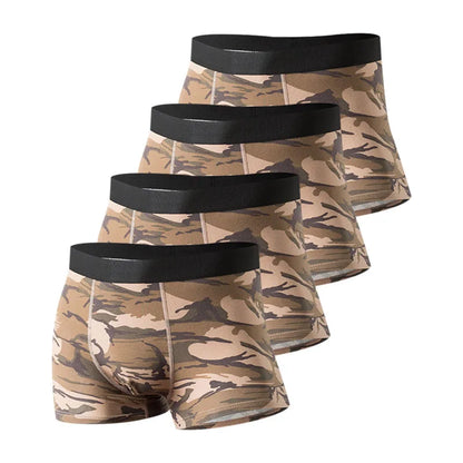 Men's Camo Cotton Boxer Briefs – 4 Pack Comfortable Mens Underwear