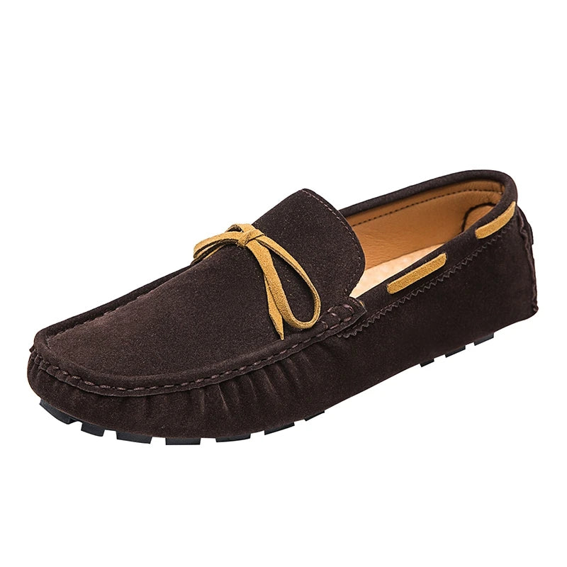 Men's Leather Loafers - Slip-On Flats, Lightweight Casual Shoes