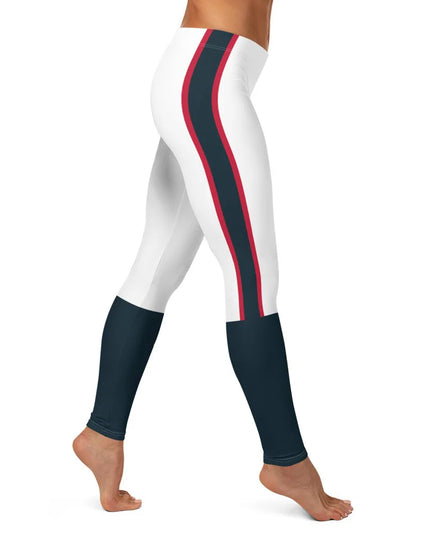Women’s Striped High-Waist Skinny Leggings with Elastic Waist