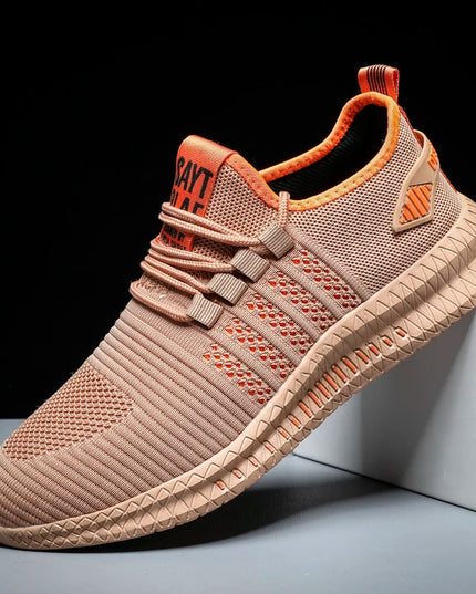 Men’s Breathable Mesh Casual Sneakers – Lightweight Lace-up Athletic Shoes