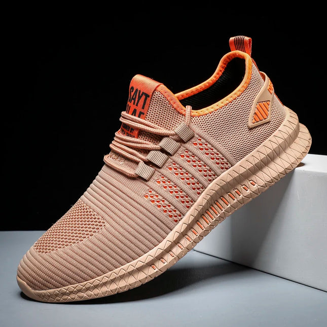Men’s Breathable Mesh Casual Sneakers – Lightweight Lace-up Athletic Shoes