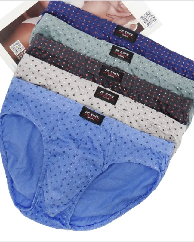 5-Pack 100% Cotton Men's Comfortable Briefs - Various Colors