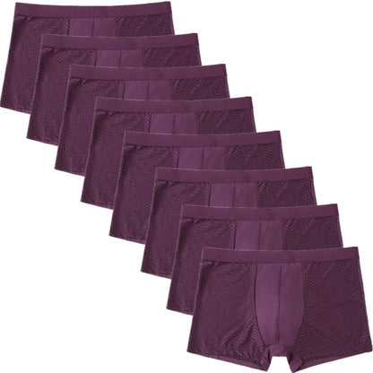 8-Piece Men's Mesh Transparent Boxer Briefs Set - Breathable & Stylish Underwear for Men