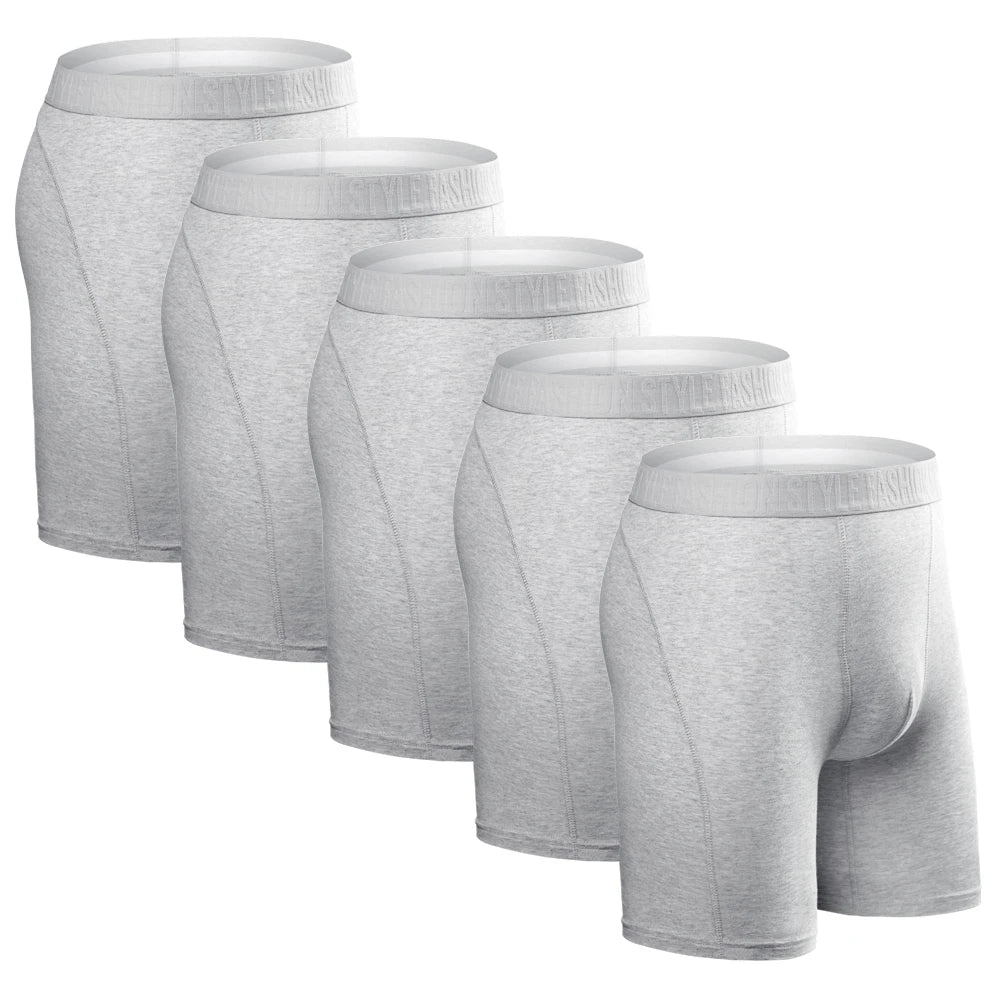 5 Pack Men's Cotton Boxer Shorts – Comfortable Breathable Men's Underwear Set