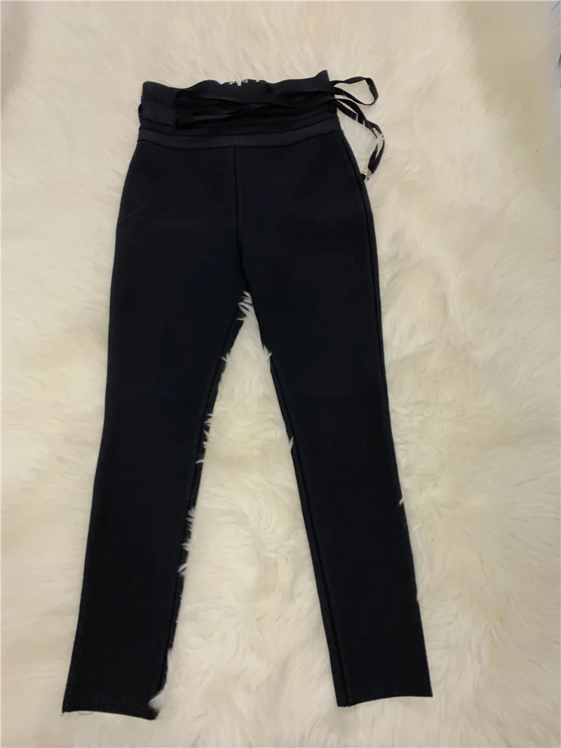 Women's High Waist Stretch Bandage Pencil Trousers