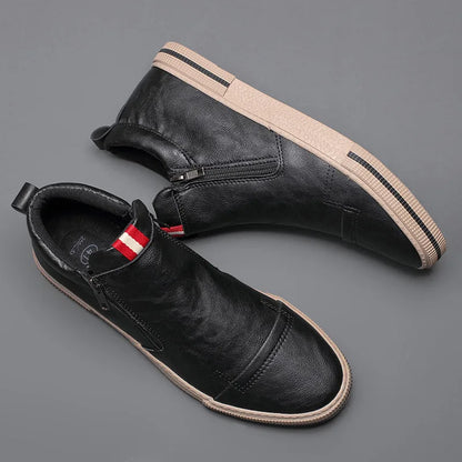 Men's High Top Sneakers with Zipper Closure - Stylish Men's Casual Athletic Shoes