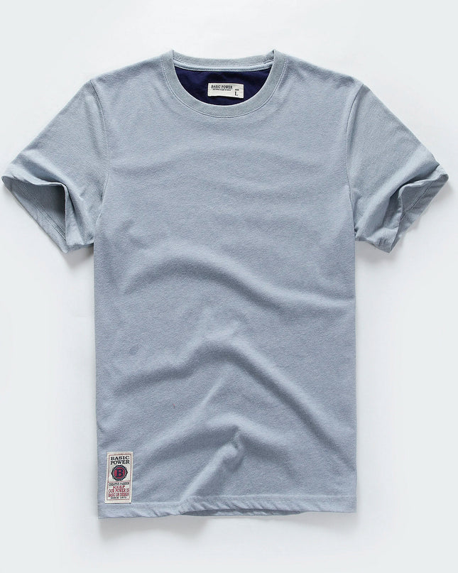 Men's Cotton Casual T-Shirt - Basic O-Neck Tee