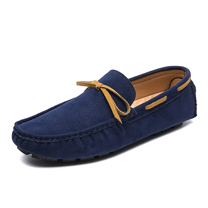 Men's Leather Loafers - Slip-On Flats, Lightweight Casual Shoes