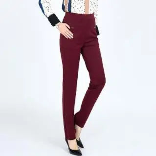Women's High-Waist Elastic Straight Trousers - Comfortable & Stylish Women’s Pants
