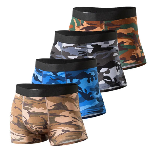 Men's Camo Cotton Boxer Briefs – 4 Pack Comfortable Mens Underwear