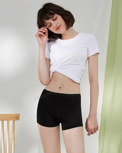 High Waist Absorbent Menstrual Boxer Shorts for Women - Heavy Flow Period Panties