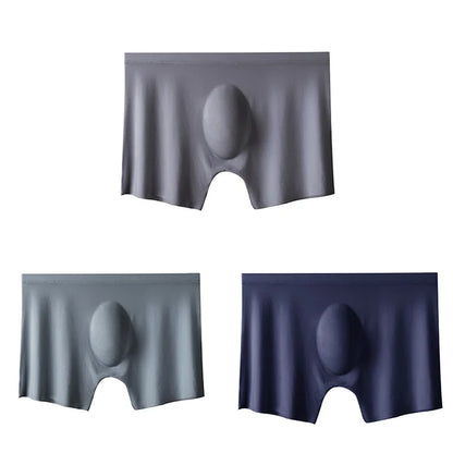 3-pack Men's Ultra-Thin Breathable Seamless Ice Silk Hipster Boxers