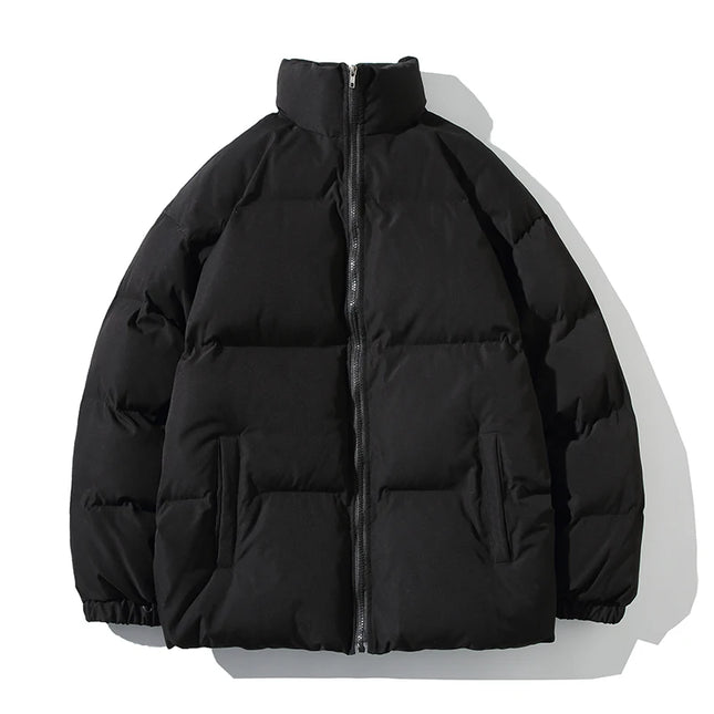 Unisex Thickened Parka Jacket with Stand Collar