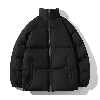 Unisex Thickened Parka Jacket with Stand Collar