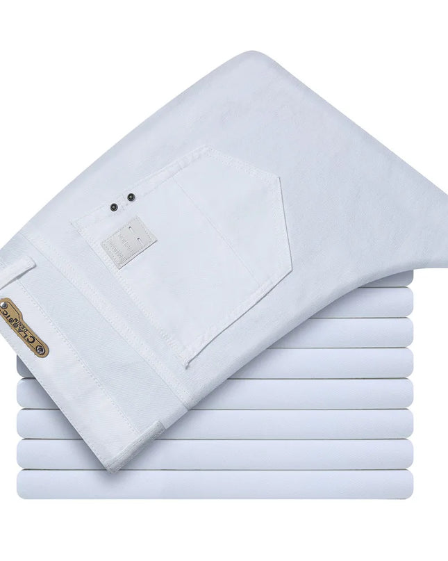 Men's White Slim Fit Jeans - Casual Classic Style for Men