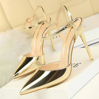 Women's Elegant Pointed Toe Buckle High Heels