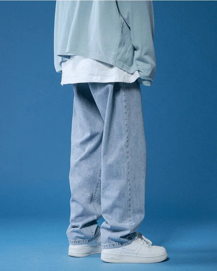 Men's Baggy Jeans - Trendy Korean Streetwear Denim Jeans