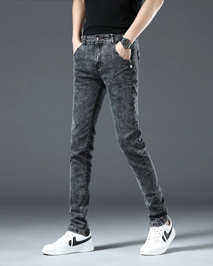 Men's Skinny Jeans Retro Washed Slim Fit - Classic Style
